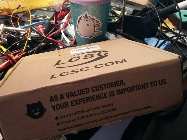 LCSC cat customer box. How does LCSC know I am a cat? Are all their customers cats?
 
(It's a picture of an lcsc box with a cat on it.)